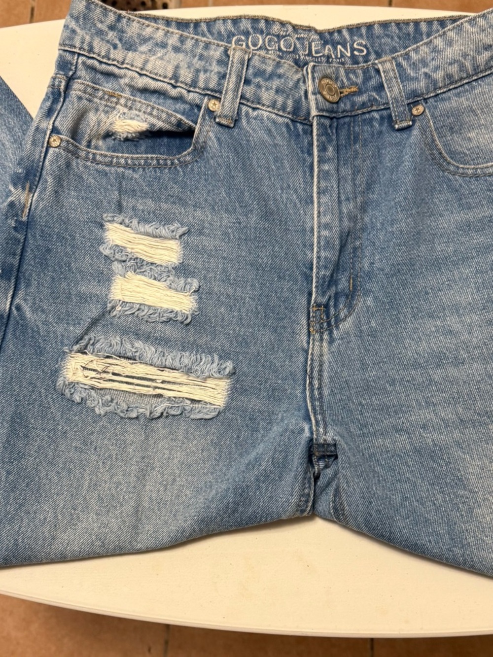 GOGO Light Blue Distressed Women's Jeans